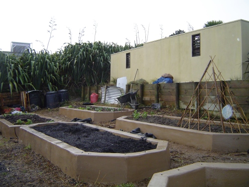 Beginning of June vegetable beds are made, but no shell paths are laid